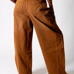 Washed Chocolate Baggy Horseshoe Jeans - Liquor n Poker