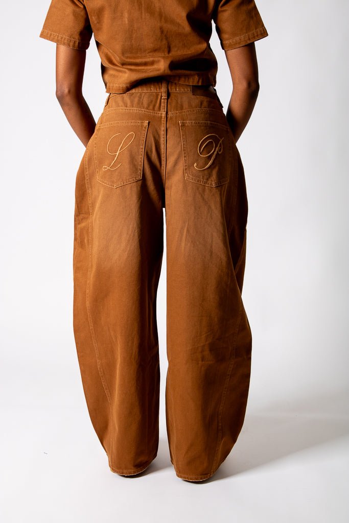 Washed Chocolate Baggy Horseshoe Jeans - Liquor n Poker