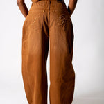 Washed Chocolate Baggy Horseshoe Jeans - Liquor n Poker
