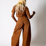 Washed Chocolate Boxy Cropped Denim Shirt - Liquor n Poker