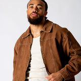 Washed Chocolate Seam Detail Denim Jacket - Liquor n Poker