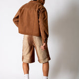 Washed Chocolate Seam Detail Denim Jacket - Liquor n Poker