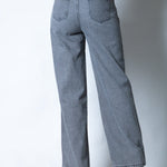 Washed Grey Stud Detail Mid Rise Straight Leg Jeans - Liquor n Poker