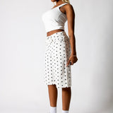 White Polka Dot Denim Jorts - Liquor n Poker