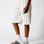 White Polka Dot Denim Jorts - Liquor n Poker