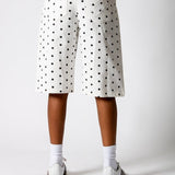 White Polka Dot Denim Jorts - Liquor n Poker