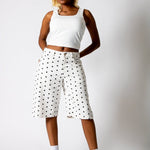 White Polka Dot Denim Jorts - Liquor n Poker