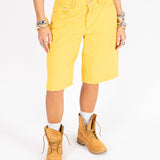 Yellow Denim Varsity Jorts - Liquor n Poker