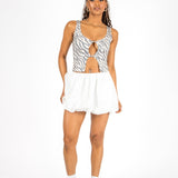 Zebra Cut Out Crop Vest - Liquor n Poker