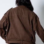 ZORA – Chocolate Brown Biker Jacket - Liquor n Poker