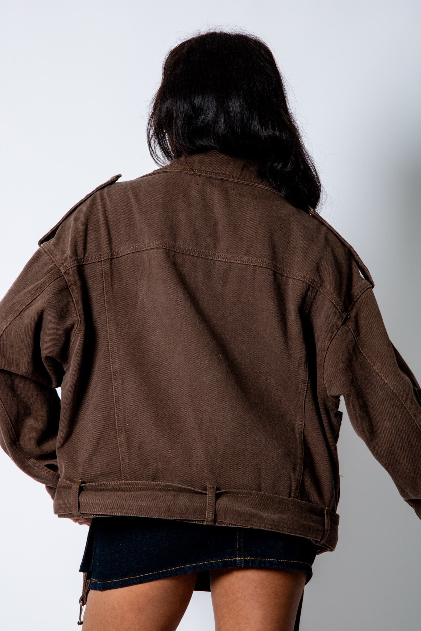 ZORA – Chocolate Brown Biker Jacket - Liquor n Poker