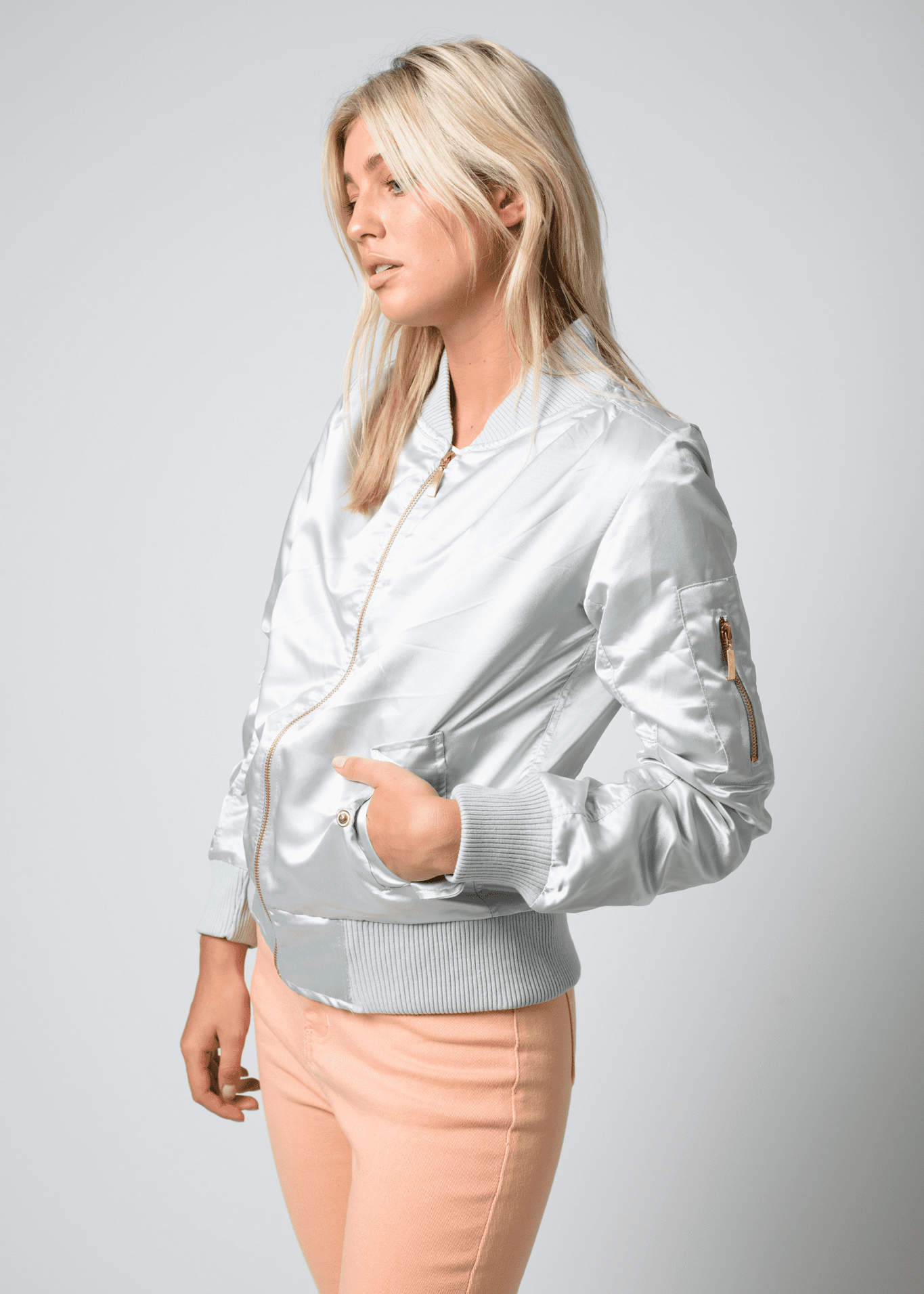 Casilla Silver Satin Bomber Jacket - Liquor N Poker LIQUOR N POKER