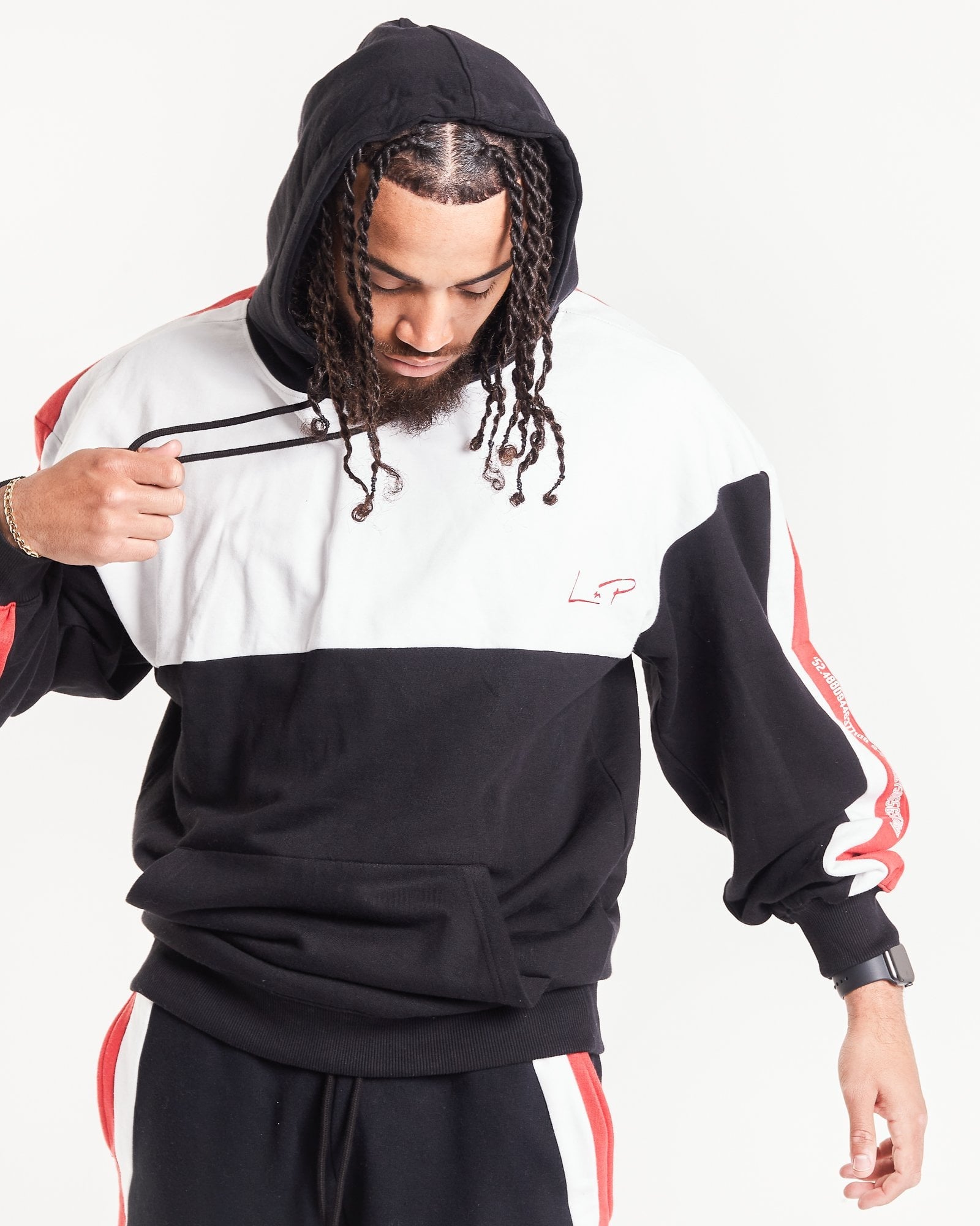 90S Blockwork Hoody In Relaxed Fit - Liquor n Poker