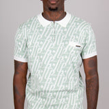 Jacquard Print Knitted Zip Polo