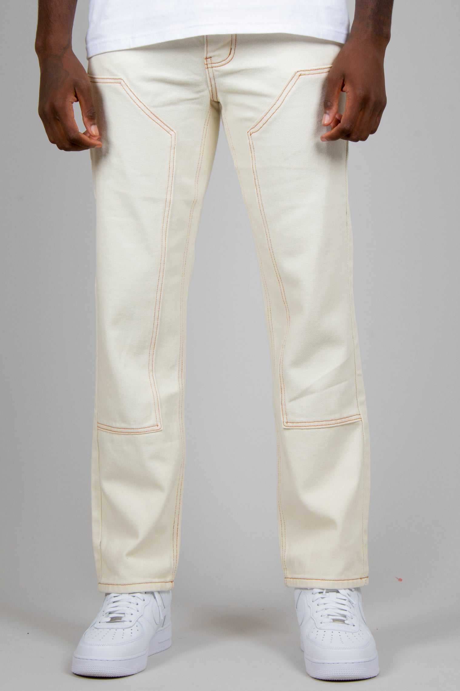 Ecru Straight Leg Carpenter Jean