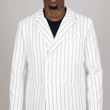 Pinstripe Oversized Blazer In White