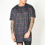 BAYSIDE OVERSIZED T SHIRT IN BLACK WITH GRAFFITI - Liquor N Poker LIQUOR N POKER