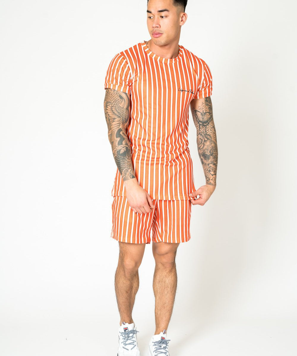RELAXED FIT SHORTS IN RUST & WHITE - Liquor N Poker LIQUOR N POKER