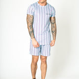 RELAXED FIT SHORTS IN LILAC AND LIME - Liquor N Poker LIQUOR N POKER