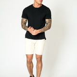 MIAMI RELAXED DENIM SHORTS IN ECRU - Liquor N Poker LIQUOR N POKER