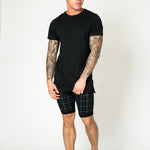 MIAMI TARTAN PRINT DENIM SHORTS - Liquor N Poker LIQUOR N POKER