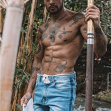 Miami skinny fit denim shorts with rope tie and side fade - Liquor N Poker LIQUOR N POKER