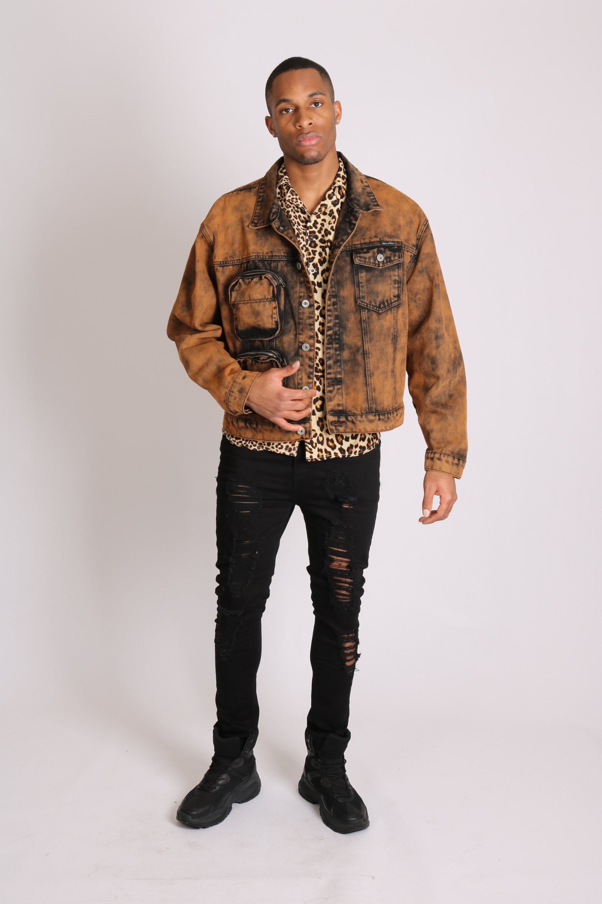 Fort oversized utility denim jacket in burnt orange - Liquor N Poker LIQUOR N POKER