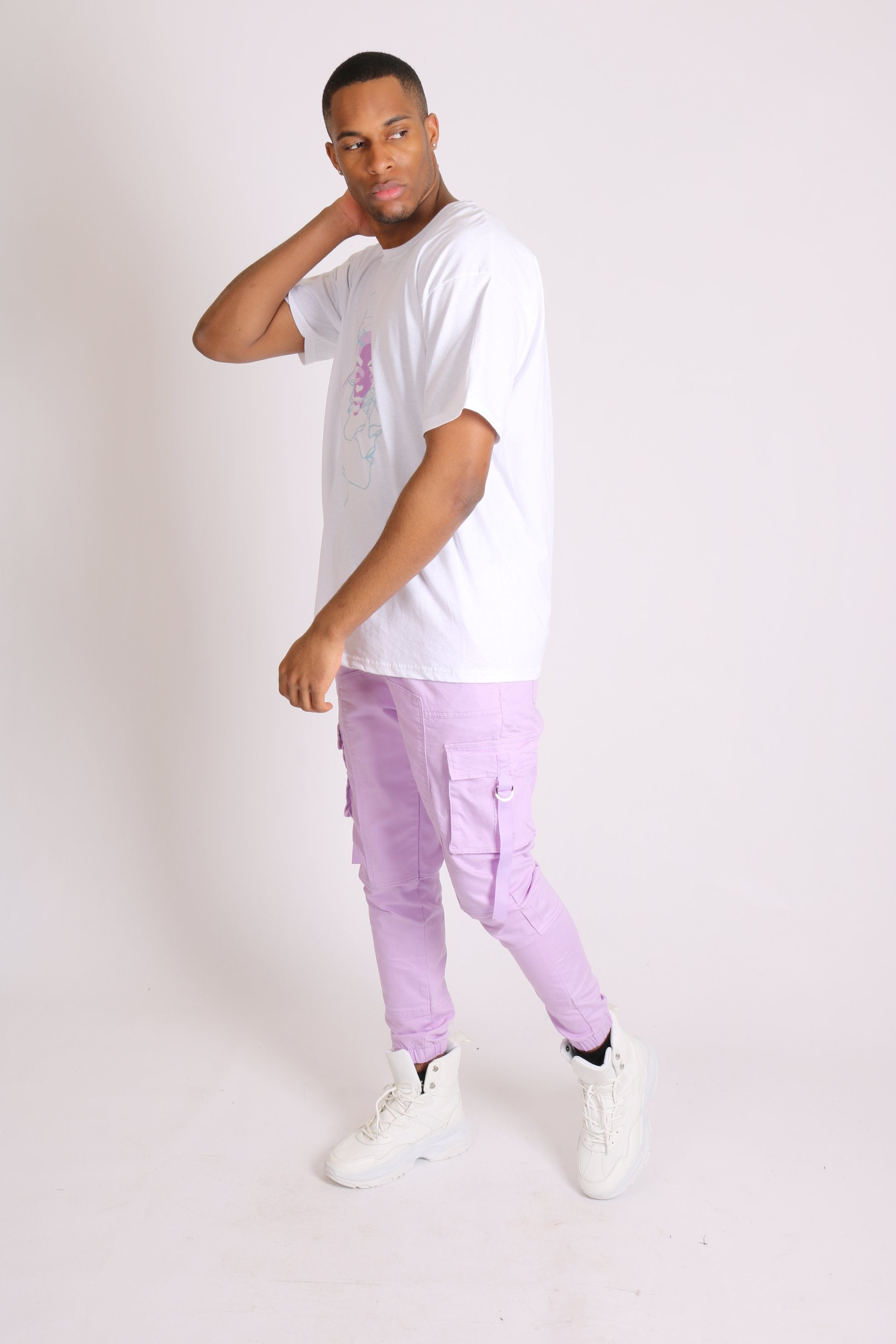 Detroit denim cargo trousers in lilac - Liquor N Poker LIQUOR N POKER