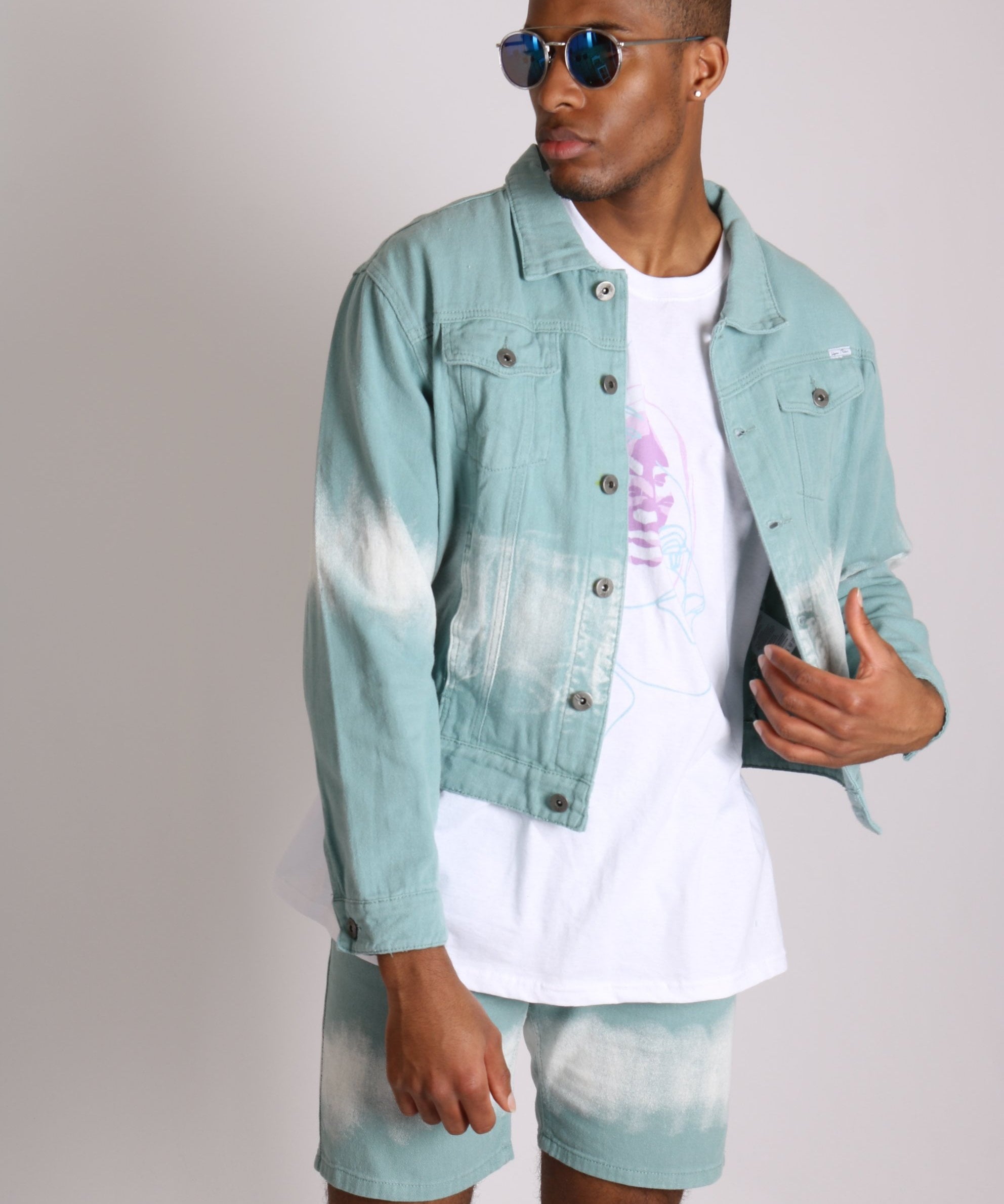 Liquor n Poker Oversized Ice cream tie dye denim jacket - Liquor N Poker LIQUOR N POKER