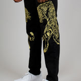 Golden Tiger Embroidered Straight Leg Jeans