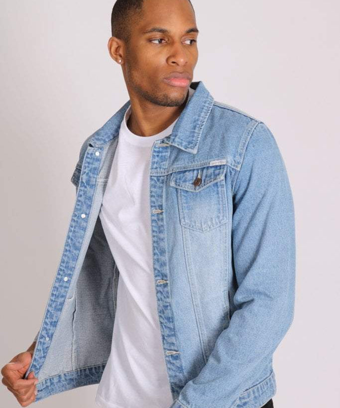 Norton Classic slim fit denim trucker jacket in stonewash - Liquor N Poker LIQUOR N POKER
