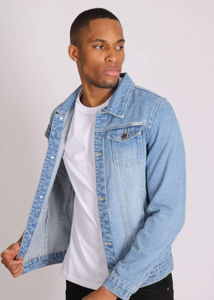 Norton Classic slim fit denim trucker jacket in stonewash - Liquor N Poker LIQUOR N POKER