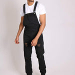 Louisiana Black Distressed Denim Dungarees - Liquor N Poker LIQUOR N POKER