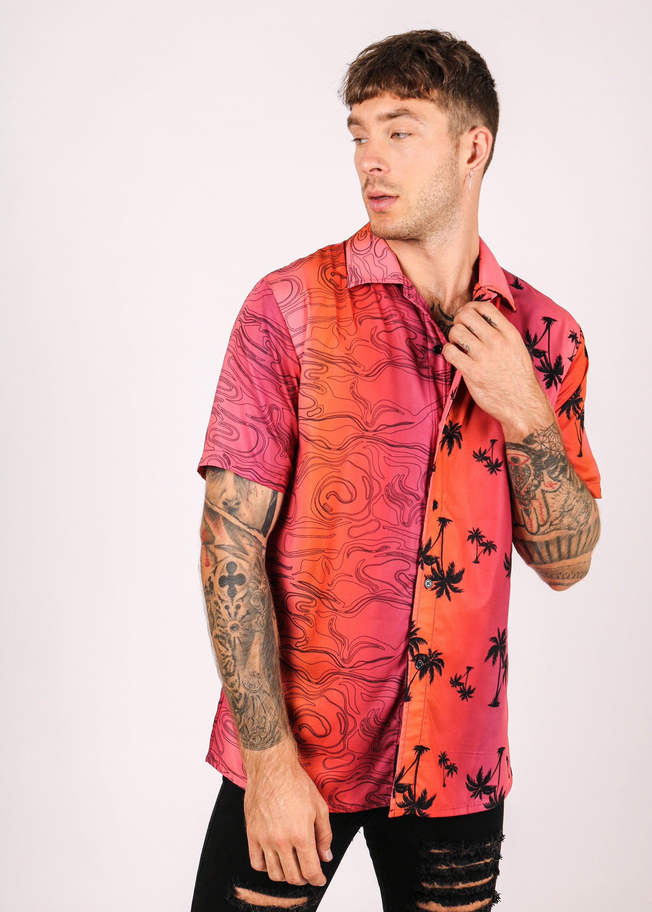 Cuba Hawaiian resort shirt with split print - Liquor N Poker LIQUOR N POKER