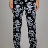 All-Over Dragon Print Straight Leg Jean