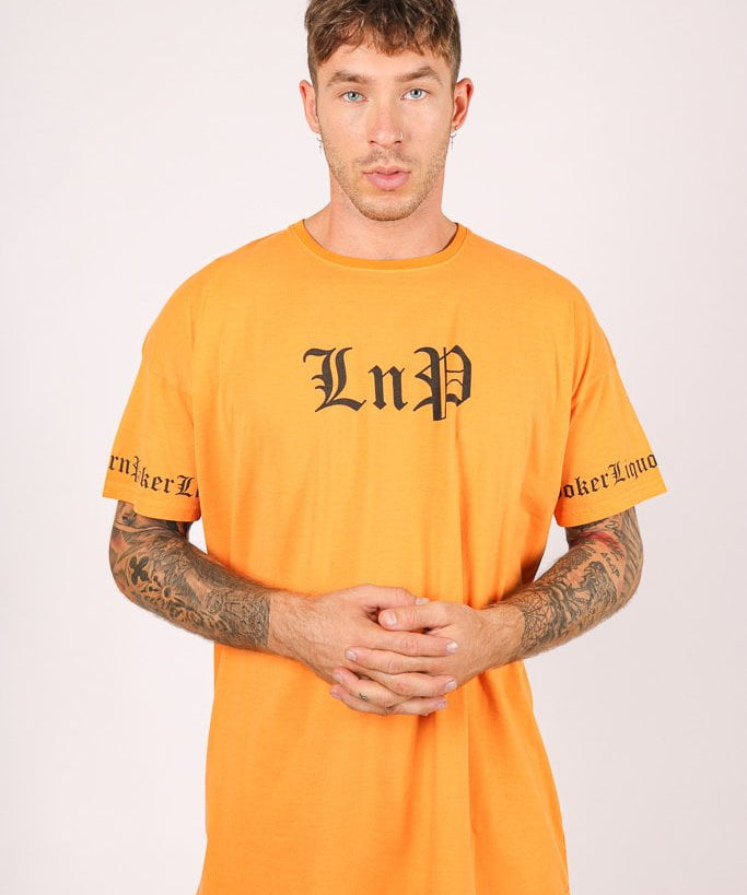 Liquor n Poker convict neon orange t shirt - Liquor N Poker LIQUOR N POKER