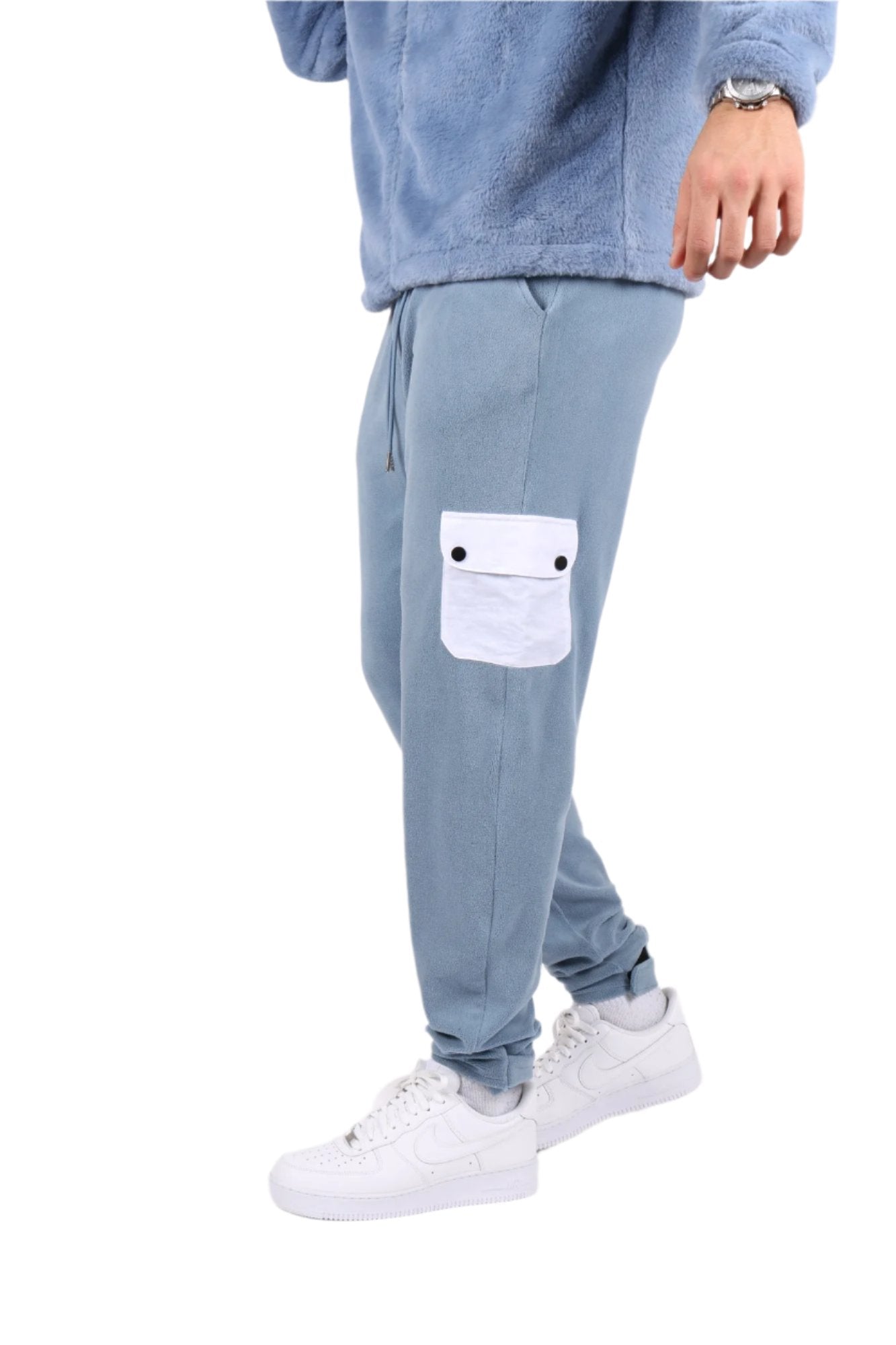 Baby Blue Utility Cargo Polar Fleece Joggers