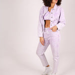Outta Limits oversized utility denim jacket in lilac acid wash - Liquor N Poker LIQUOR N POKER