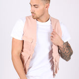 Utility Soft Pink Denim Gilet Vest