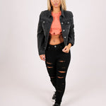 Mid-rise Black Super Distressed Skinny - Liquor N Poker LIQUOR N POKER