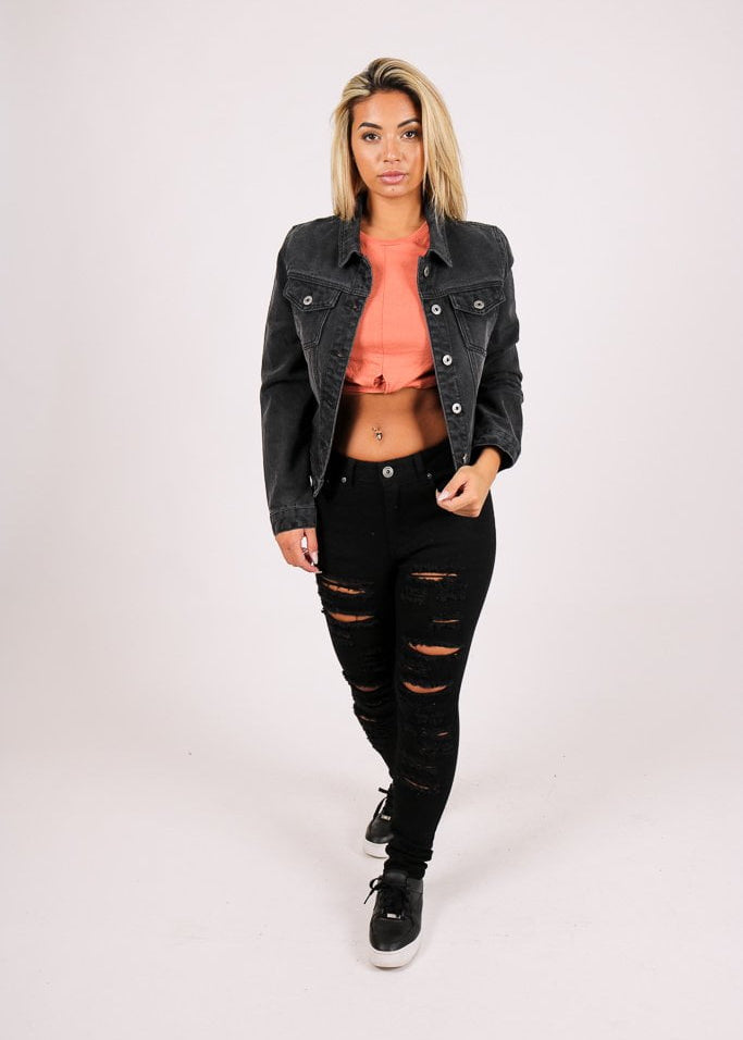 Mid-rise Black Super Distressed Skinny - Liquor N Poker LIQUOR N POKER