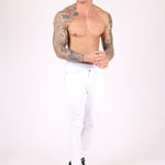 Logan stretch skinny jeans in white with all over distressing - Liquor N Poker LIQUOR N POKER
