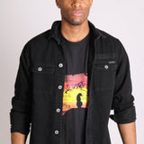 Liquor n Poker relaxed denim worker shirt in black - Liquor N Poker LIQUOR N POKER