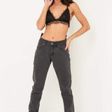 Midori Black Stepped waist & Ghost Pocket Jean - Liquor N Poker LIQUOR N POKER