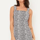LEOPARD MINI DENIM DRESS - Liquor N Poker LIQUOR N POKER