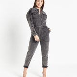All the feels - denim boilersuit in acid wash black
