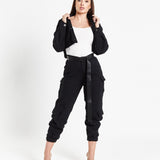 Milton Cropped Denim Jacket In Black Denim