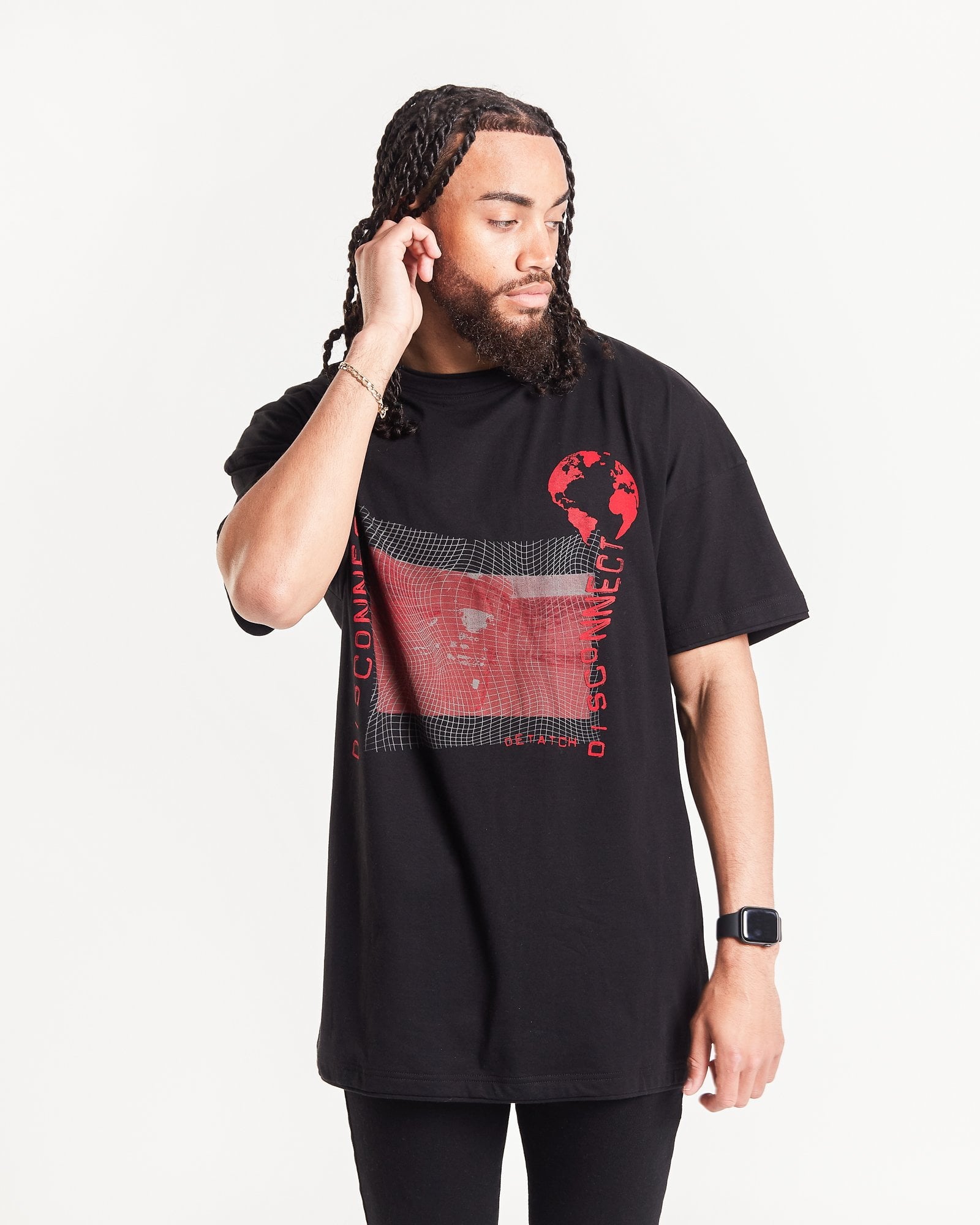 Oversized T-Shirt with ''Lost Connection'' Print