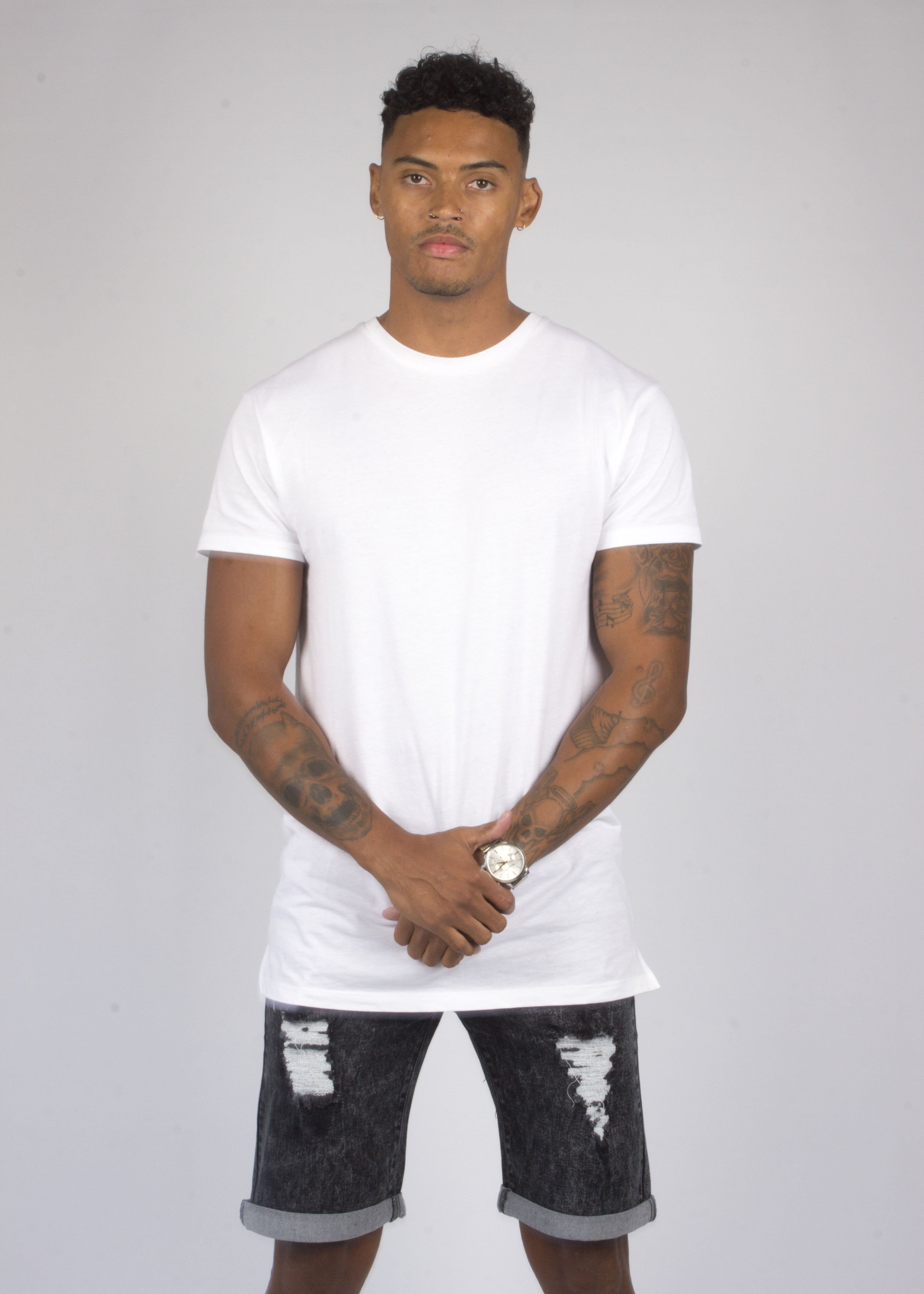 Miami Black Acid Washed Denim Shorts With Distressing - Liquor N Poker LIQUOR N POKER