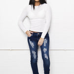 Sunny Sky Jeans In Blue - Liquor N Poker LIQUOR N POKER